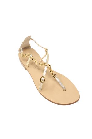 gold sandals with chain Da Costanzo | SANDALICATENAPLATINO